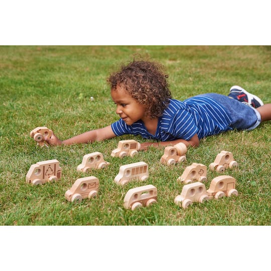TickiT® Natural Wooden Vehicles Set